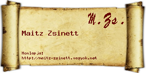 Maitz Zsinett névjegykártya